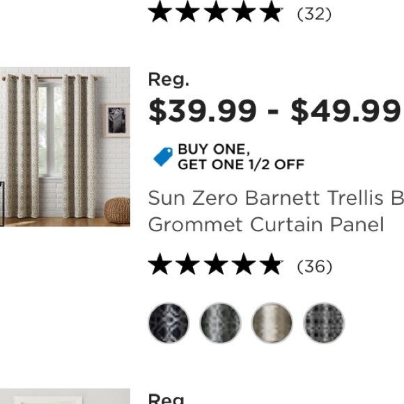 NEW Curtain Sunblocking… Thick w Gromets - Picture 3 of 6